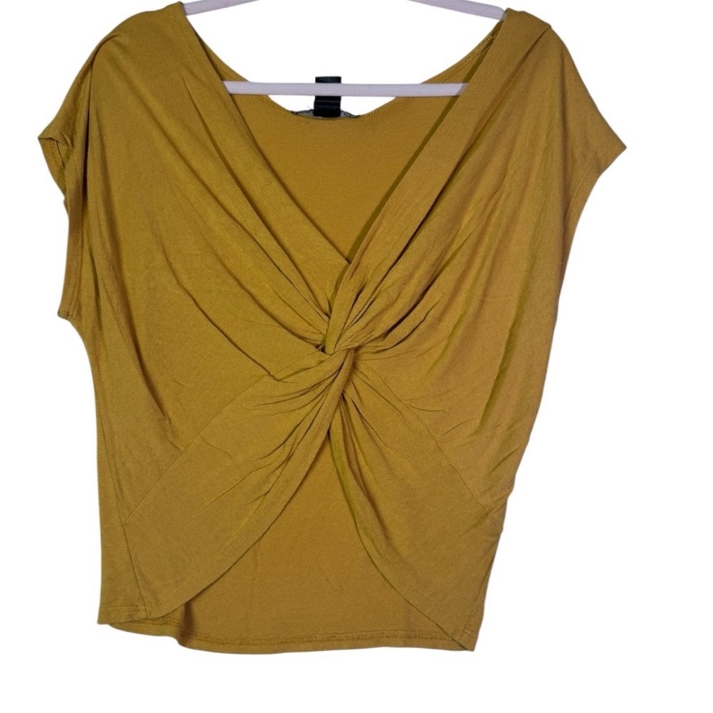 Women's Mustard Twist Front Top